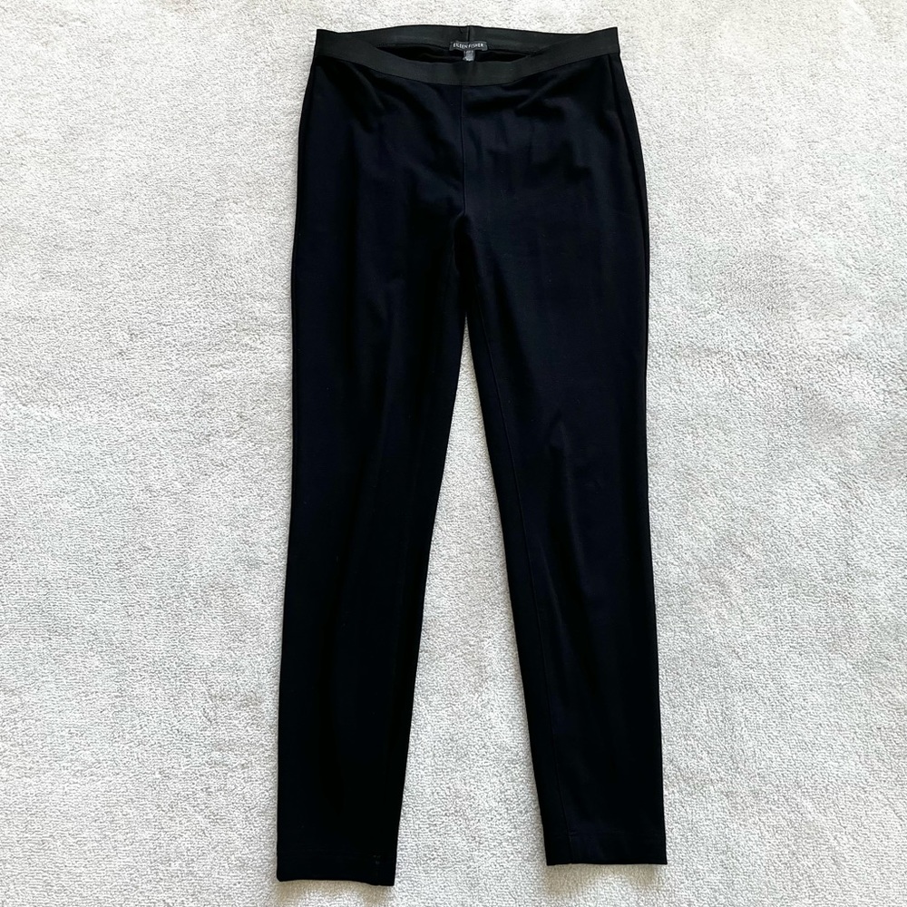 EILEEN FISHER BLACK PULL ON PANTS SIZE SMALL MINIMALIST CONTEMPORARY CHIC Comfy - Picture 7 of 7
